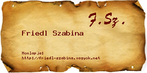 Friedl Szabina névjegykártya